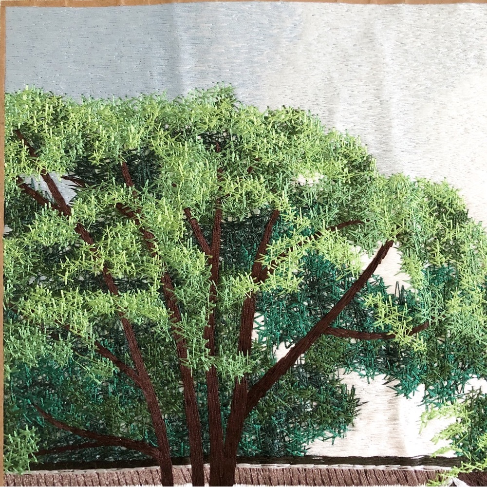 Vintage Asian Silk Embroidery Landscape Painting - Picture 8 of 16